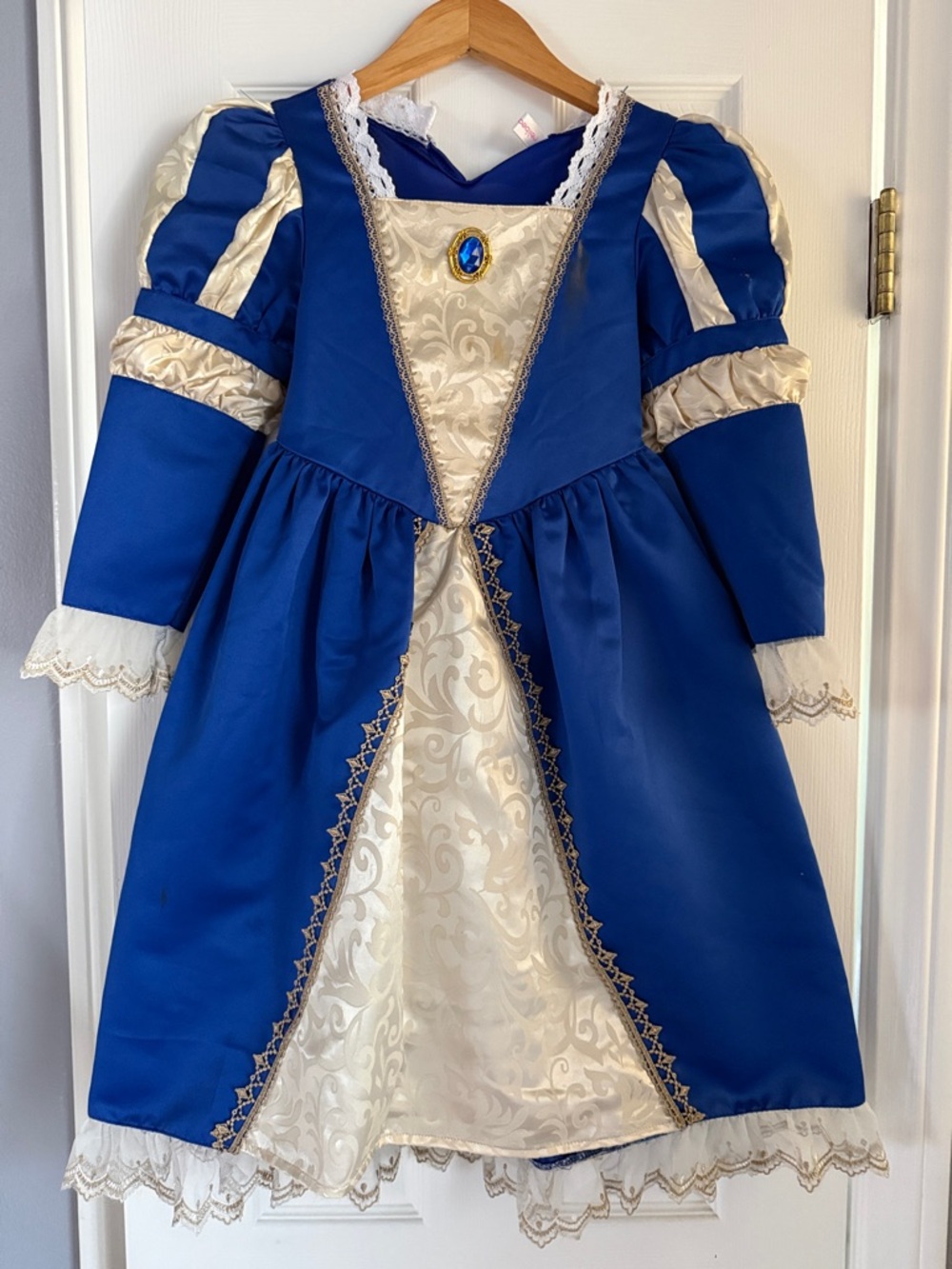 Royal Blue and Cream Princess Costume Dress for Kids